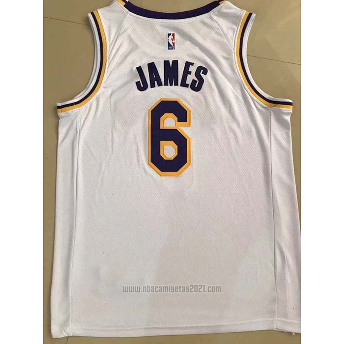 Camiseta Los Angeles Lakers LeBron James #6 Association 2021-22 Blanco